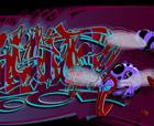 Titel: -- Blut -- , Graffiti-Wildstyle mit zwei Insekten