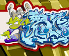 Titel: -- Scream -- , Graffiti-Wildstyle mit zwei Comicfiguren